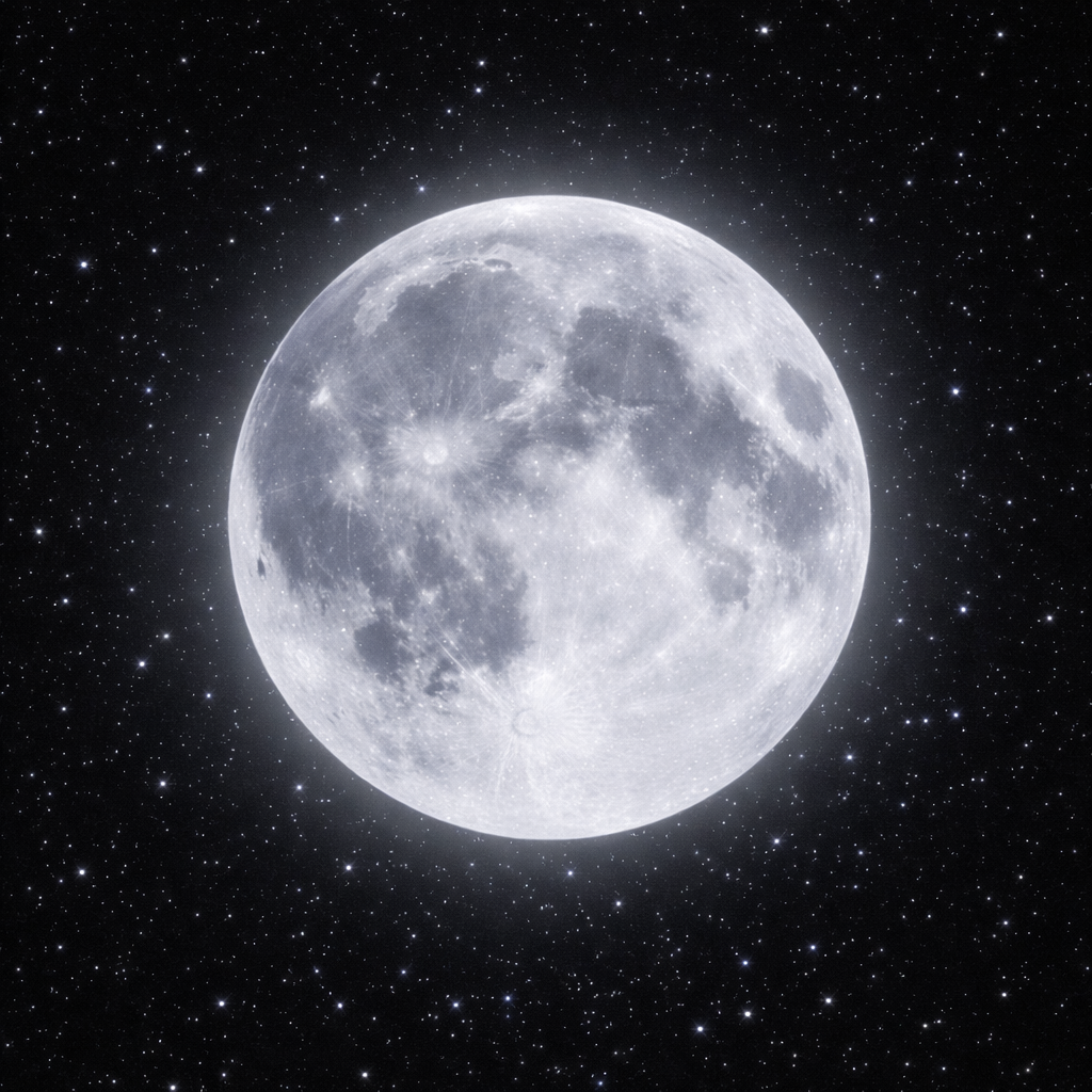 Full moon illuminated night sky Full moon glowing in a dark night sky with stars and clouds